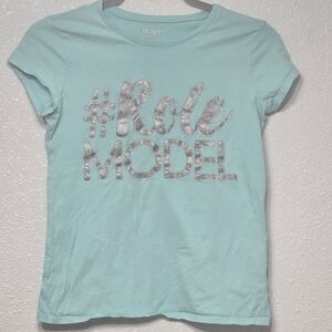 Children's Place Aqua #Role Model T-shirt, Size XL 14
